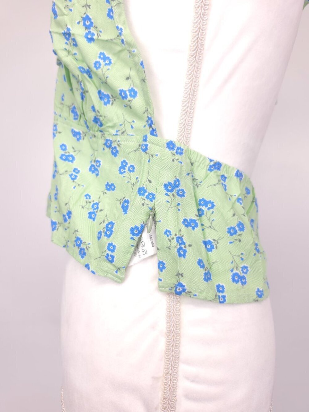 Motel Rocks Nanda Halter Top in Lime Floral Size Large - Picture 6 of 9